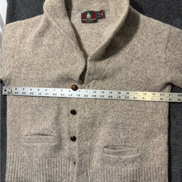 Vintage High Sierra Men's Tan Shawl Collar Wool Cardigan - Picture 4 of 6